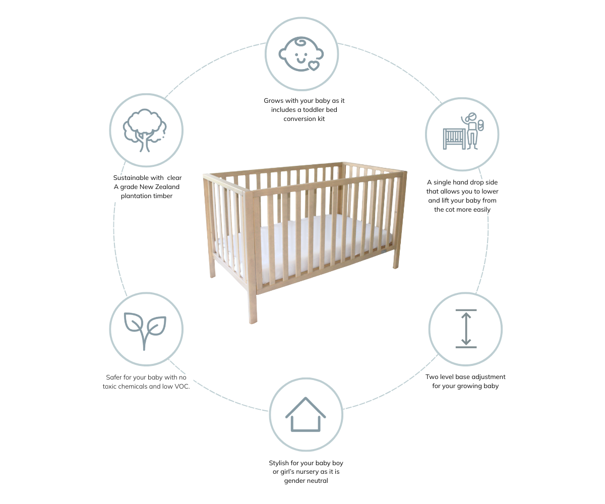 Lulu Cot 3 in 1 - Natural