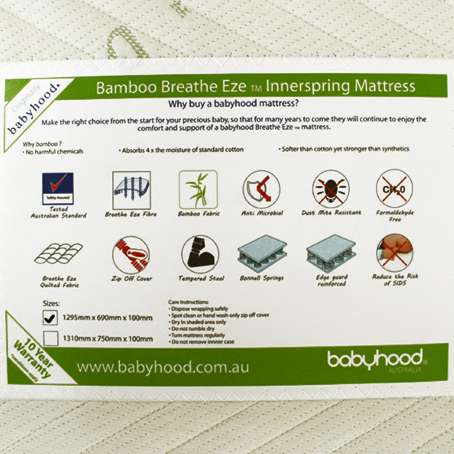 Babyhood Bamboo Breathe Eze Mattress