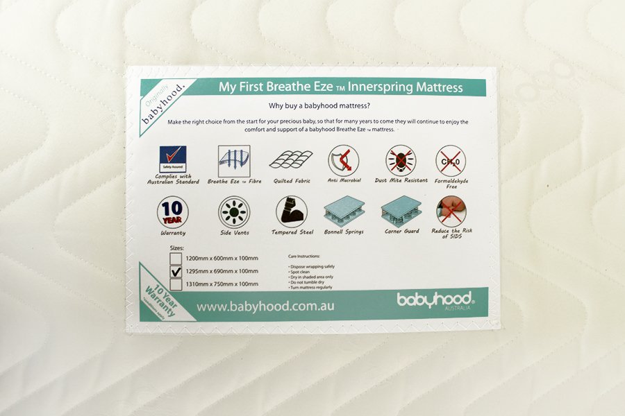 Babyhood My First Breathe Eze Mattress - 1295 x 690