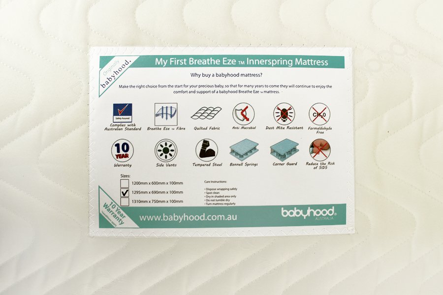 My First Breathe Eze Innerspring Mattress- for Fold n Go Cot