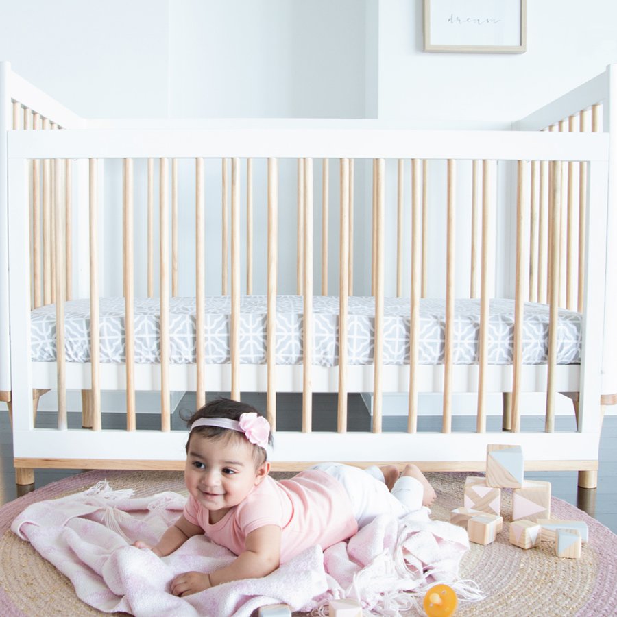 Riya Cot 5 in 1 - White / Beech