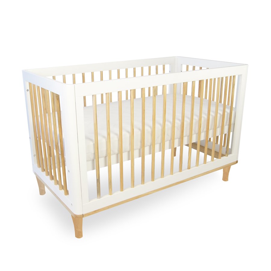 Babyhood Riya Cot 5 in 1  - White / Beech